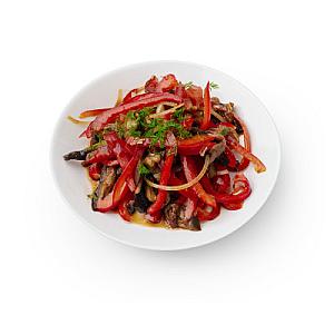 Теплый салат с баклажанами